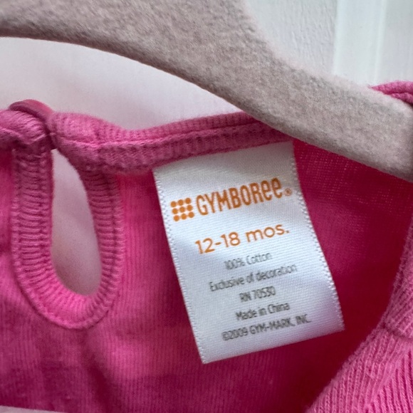Gymboree 12-18M Girls Pink Love Daddy Short Sleeve Top Blouse - Picture 3 of 5